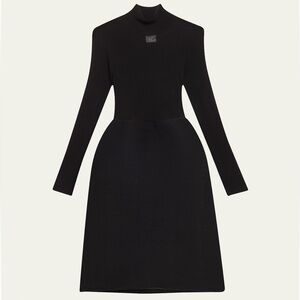 Black Long-Sleeve Jersey Dress